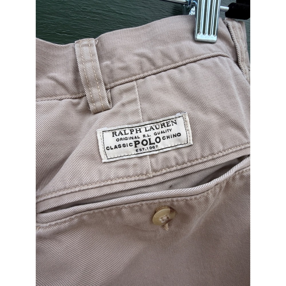 Polo Ralph Lauren Prospect Pant Mens Khaki Tan Classic Chino Cotton Vintage 39W - Picture 5 of 9